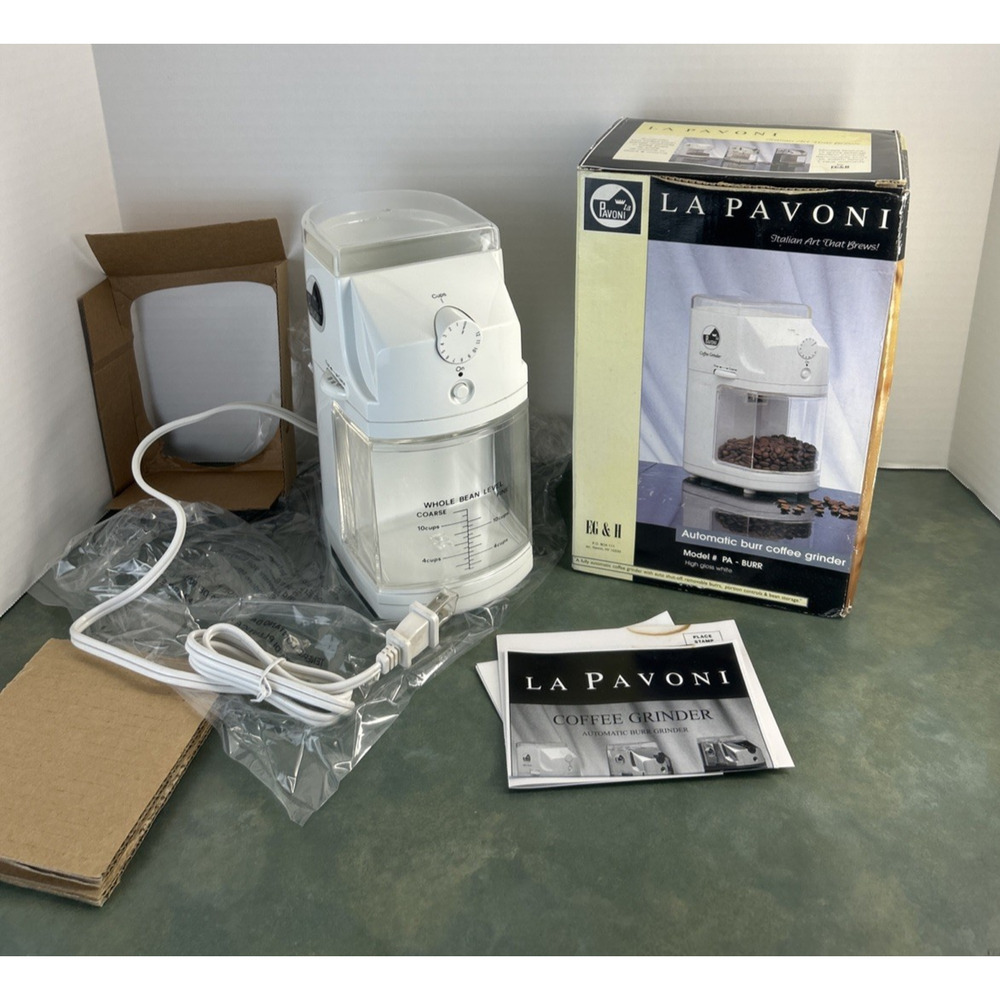 La Pavoni Coffee Grinder Automatic PA-BURR White Never Used Box Damaged